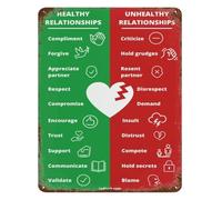 XHAJCSJWGD Sentimental Relationships Metal Sign Vintage Tin Painting Style Romantic Wall-Art Heartfelt Decor for Home Bedroom 8 X 12 inch