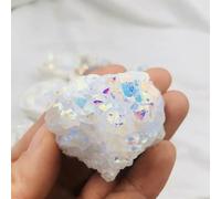 XHAJCSJWGD Stone White Angel Quartz Electroplated Crystal Cluster Colored Point Geode Decoration(30g)
