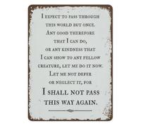XHAJCSJWGD Vintage Retro Metal Tin Sign I Shall Not Pass This Way Again Funny Quote Wall Decor for Man Cave Home Bar Farmhouse Garage (8 X 12 inch)