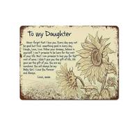 XHAJCSJWGD Vintage To My Daughter Sign Always Remember You Are Brave Metal Tin Plaque Inspirational Wall-Art for Bedroom Decor 8 X 12 Inch