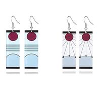 XHBTS 2 pares de pendientes de demonio para cosplay y 50 pegatinas de asesino demonio para puerta de guitarra, portátil, equipaje, bicicleta, pendiente de anime, accesorios para cosplay