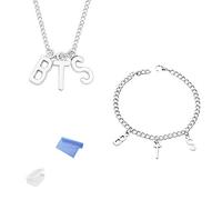 XHBTS Collar Bangtan Boys Army B.T.S. Colgante y Pulsera con Mini Paño y Mini Caja