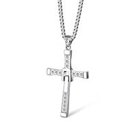 XHBTS Dominic Toretto's Cross Collar con colgante de plata para hombre con caja, Metal, Metal