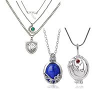 XHBTS Juego de 13 collares inspirados en Hope Mikaelson, joyería de niña vampiro, The Vampire Diaries, collares de caminata diurna, anillos, aretes y 10 pegatinas, joyería de película, cosplay para