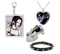 XHBTS Nana - Collar de anillo de anime Keychian PU gargantilla y calcomanías para cosplay, anillos góticos y punk, accesorios de joyería, Metal, Perla