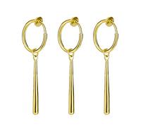XHBTS Pendientes de una pieza - Juego de 3 aretes dorados con clip de anime para amantes del anime, con mini paño y caja, Metal, Sin piedra preciosa