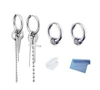 XHBTS Pendientes Peace Cross Bangtan Boys B.T.S. JIMIN SUGA Pendientes de Clip de Plata con Botón para Mujer y Hombre con Caja