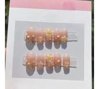 XHBYW 10 Piezas De Uñas Postizas De Tulipanes De Verano, Uñas Postizas De Cobertura Completa, para Mujeres Y Niñas, Decoración Diaria