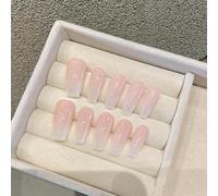 XHBYW 10 Piezas De Uñas Postizas Degradadas De Color Rosa Transparente, Uñas Postizas De Cobertura Completa para Mujeres Y Niñas, Decoración Diaria