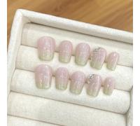 XHBYW 10 Piezas De Uñas Postizas En Polvo De Pasta De Frijol Suave Presione En Las Uñas Uñas Postizas De Cubierta Completa para Mujeres Y Niñas Decoración Diaria
