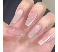 XHBYW Un Tamaño 24 Piezas Uñas Postizas con Brillo De Mariposa De Diamante Presione En Las Uñas Uñas Postizas De Cubierta Completa para Mujeres Y Niñas Decoración Diaria