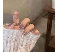 XHBYW Un Tamaño 24 Piezas Uñas Postizas con Brillo De Mariposa De Diamante Presione En Las Uñas Uñas Postizas De Cubierta Completa para Mujeres Y Niñas Decoración Diaria