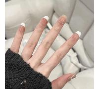 XHBYW Un Tamaño 24 Piezas Uñas Postizas con Brillo De Mariposa De Diamante Presione En Las Uñas Uñas Postizas De Cubierta Completa para Mujeres Y Niñas Decoración Diaria