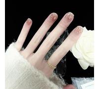 XHBYW Un Tamaño 24 Piezas Uñas Postizas con Brillo De Mariposa De Diamante Presione En Las Uñas Uñas Postizas De Cubierta Completa para Mujeres Y Niñas Decoración Diaria