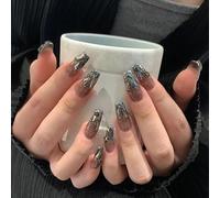 XHBYW Un Tamaño 24 Piezas Uñas Postizas con Brillo De Mariposa De Diamante Presione En Las Uñas Uñas Postizas De Cubierta Completa para Mujeres Y Niñas Decoración Diaria