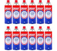 XHC BRICO - Cartuchos de 227gr - Cartucho de GAS BUTANO PORTATIL 277G - QBAK - Packs de Botellas para Camping Gas Portatil u Hornillo Camping Portátil, Cocinal, Infernillo, Fogareiro (12 Botellas)