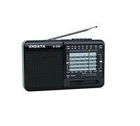 XHDATA D-328 Radio Portatil Pequeña Mini Portatil Radio Am FM SW con Reproductor de Tarjeta SD MP3 Transistores Radio Bateria Recargable Negro
