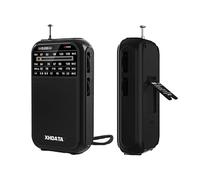 XHDATA D220 Radio a Pilas Portátil Pequeña FM Am SW, TransistoresRadio Pequeños, MiniRadio de Bolsillo con Excelente Recepción, Familia y Personas Mayores (Negro)