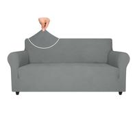 XHDZSW Funda De Sofá Elástica, Funda Antideslizante para Sofá con Reposabrazos, Lavables Protector De Sofá Arañazo para Perros Y Gatos para Sofá del Salón (Gris Claro,3 Plazas)
