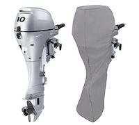 XHDZSW Funda fueraborda, borda Impermeable Cubierta-Cubierta Motor Fueraborda para Barcos con 420D Tarea Pesada Tela de Oxford + PVC Revestimiento (Plata,40-50 HP)