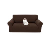 XHDZSW Funda Sofá Elástica Ajustable 3 Plazas 173-229cm con Almohadillas Antideslizantes, Protector Antimanchas Lavable Perros Gatos, Jacquard Poliéster (Marrone Scuro,2 Places)