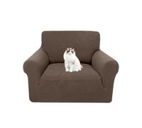 XHDZSW Funda Sofá Elástica Ajustable 3 Plazas 173-229cm con Almohadillas Antideslizantes, Protector Antimanchas Lavable Perros Gatos, Jacquard Poliéster (Marrone,1 Places)