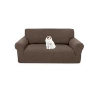 XHDZSW Funda Sofá Elástica Ajustable 3 Plazas 173-229cm con Almohadillas Antideslizantes, Protector Antimanchas Lavable Perros Gatos, Jacquard Poliéster (Marrone,2 Places)