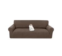 XHDZSW Funda Sofá Elástica Ajustable 3 Plazas 173-229cm con Almohadillas Antideslizantes, Protector Antimanchas Lavable Perros Gatos, Jacquard Poliéster (Marrone,3 Places)