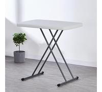 XHEILZOP Mesa De Jardín Plegable De Plástico Y Acero, Altura Regulable, Portátil para 2 Personas, Ideal para Casa, Picnic O Fiesta(White)