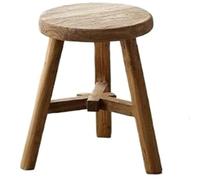 XHEILZOP Taburete para Plantas de Madera Natural, Soporte Redondo de Madera Maciza Vintage, Pequeño Taburete Decorativo Rústico para Salón, Pedestal Boho Artesanal para Interior, Ya Montado(25x28cm)