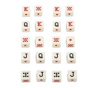 XHIKOWAT Dados de Póquer Españoles, Dados JQK Cuadrados de 6 Caras, Juego de Mesa de Plástico, Dados Amarillos para Juegos de Mesa y Fiestas,Dados