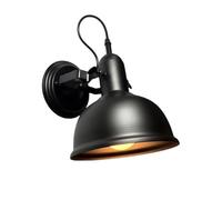 XHJL Apliques de pared para interiores y exteriores iluminación retro de pared exterior base E27 luces creativas de hierro y metal para exteriores, para porche, puerta de entrada (Negro)