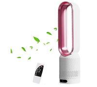 XHKJGS 2 en 1 Purificador de Aire Moderno Ventilador de Torre sin Luces, Ventilador sin Hojas para Uso de la Oficina en casa, Piso oscilante de 90 ° de pie con Remoto, 8 velocidades, Temporizador de