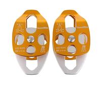 XHKJGS Polea de Cuerda Doble de Aluminio 2X de Servicio Pesado para Levantamiento, Oro, 15 x 8 x 5.5 cm