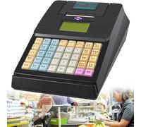 XHKJGS Registro de Efectivo para pequeñas Empresas Smart Tills, con Impresora térmica - 40 Keys Commercial Mini Electronic para supermercados de pequeñas Empresas con Teclado en inglés Completo