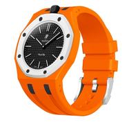 xhKJO Bandas de repuest para Swatch Royal Pop Correas para Relojes, Correas Silicona Reloj Bracelet Brazalete Strap Silicona Pulseras para Swatch x AP Royal Pop (naranja,crown at 12 o'clock)