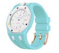 xhKJO Bandas de repuest para Swatch Royal Pop Correas para Relojes, Correas Silicona Reloj Bracelet Brazalete Strap Silicona Pulseras para Swatch x AP Royal Pop (azul 1,crown at 12 o'clock)