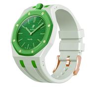xhKJO Bandas de repuest para Swatch Royal Pop Correas para Relojes, Correas Silicona Reloj Bracelet Brazalete Strap Silicona Pulseras para Swatch x AP Royal Pop (verde,crown at 12 o'clock)