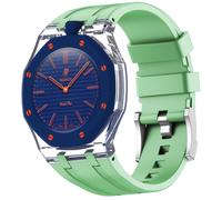 xhKJO Correas para Relojes para Swatch Royal Pop Pulseras, Bandas Correas Silicona Bracelet Brazalete Strap Silicona Pulseras de Repuesto para Swatch x AP Royal Pop (verde 1, crown at 3 o’clock)