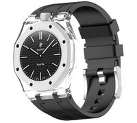 xhKJO Correas para Relojes para Swatch Royal Pop Pulseras, Bandas Correas Silicona Bracelet Brazalete Strap Silicona Pulseras de Repuesto para Swatch x AP Royal Pop (negro, crown at 3 o’clock)