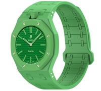 xhKJO Pulseras de Repuesto para Swatch Royal Pop Correas para Relojes, Bandas Correas Silicona Reloj Bracelet Brazalete Strap Silicona Pulseras para Swatch x AP Royal Pop (verde, crown at 3 o’clock)