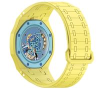 xhKJO Pulseras de Repuesto para Swatch Royal Pop Correas para Relojes, Bandas Correas Silicona Reloj Bracelet Brazalete Strap Silicona Pulseras para Swatch x AP Royal Pop (yellow, crown at 3 o’clock)