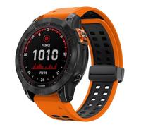 xhKJO Pulseras para Garmin Fenix 8 51mm / Enduro 3 / D2 Mach 1 Pro 51mm,Silicona Cierre Abatible Bracciale Correa Brazalete Strap para Garmin Tactix 7 /Fenix 7X Pro/Epix Pro 51mm (naranja negro)