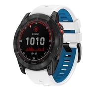 xhKJO Pulseras para Garmin Fenix 8 Pro Amoled 47mm Correas para Relojes, Bandas Correas Silicona Reloj Bracelet Brazalete Strap Pulseras de Repuesto para Garmin Fenix 8 Pro Amoled 47mm (blanco azul)
