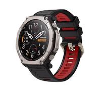 xhKJO Pulseras para Huami Amazfit T-Rex Ultra 2 Correas para Relojes, Bandas Correas Silicona Bracelet Brazalete Strap Silicona Pulseras de Repuesto para Huami Amazfit T-Rex Ultra 2 (negro rojo)