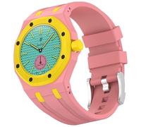 xhKJO Pulseras para Swatch Royal Pop Correas para Relojes, Bandas Correas Silicona Reloj Bracelet Brazalete Strap Silicona Pulseras de Repuesto para Swatch x AP Royal Pop (rosa, crown at 12 o’clock)