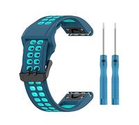 xhKJO Silicona Pulseras para Garmin Fenix 8 51mm / Enduro 3 / D2 Mach 1 Pro 51mm, Cierre Abatible Bracciale Correa Brazalete Strap para Garmin Tactix 7 / Fenix 7X Pro/Epix Pro 51mm (azul verde)