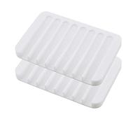 XHNFCU 2 Piezas Jabonera Escurre Jabón de Silicona Mantiene Secas Las Pastillas de Jabón Jabonera Antideslizante para Baño, Ducha, Cocina, Jabón, Esponja(Blanco)