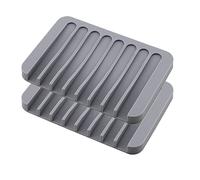 XHNFCU 2 Piezas Jabonera Escurre Jabón de Silicona Mantiene Secas Las Pastillas de Jabón Jabonera Antideslizante para Baño, Ducha, Cocina, Jabón, Esponja(Gris)