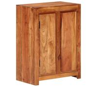 XHNIFBN Aparador de 55 x 33 x 75 cm de madera maciza de acacia con acabado miel y 4 compartimentos, diseño moderno, robusto y duradero, para pasillo, dormitorio y salón
